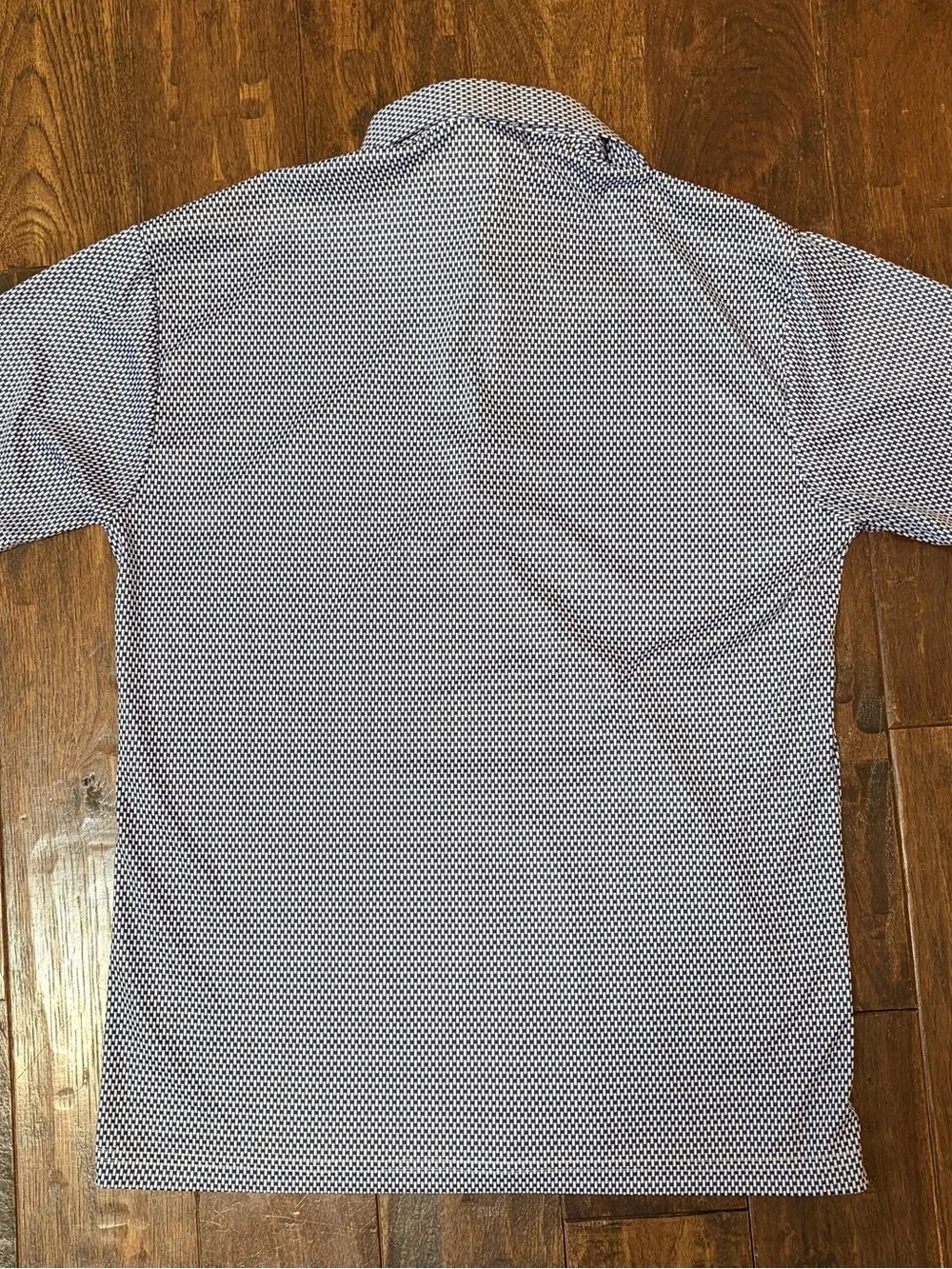 Collars & Co Blue Micro-Pattern Polo - Picture 3 of 4
